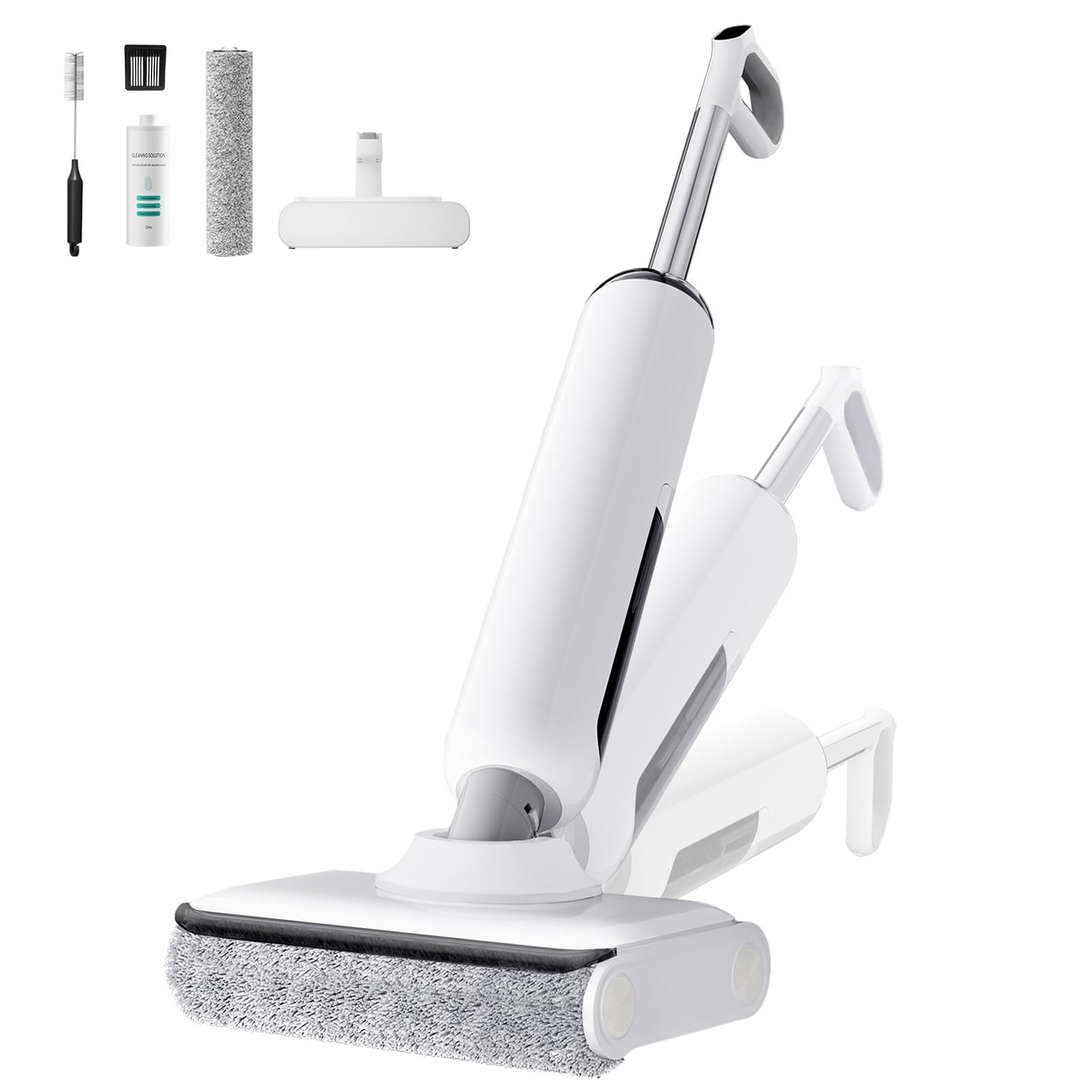 Cordless Wet Dry Vacuum Cleaner, 23KPa Vacuum Mop for Hard Floors, Up to 45 M...
