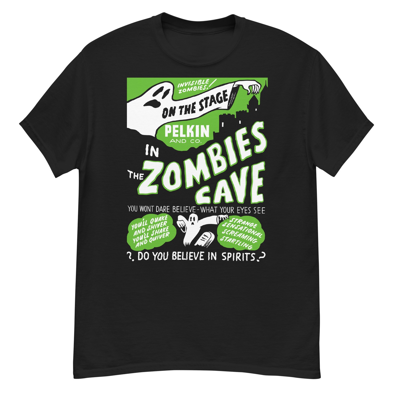 Zombie's Cave vintage Spook Show poster art t-shirt