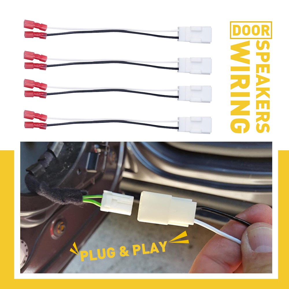 4X Car Door Speaker Wire Harness Connector Adapter for Jeep Dodge Chrysler EPX
