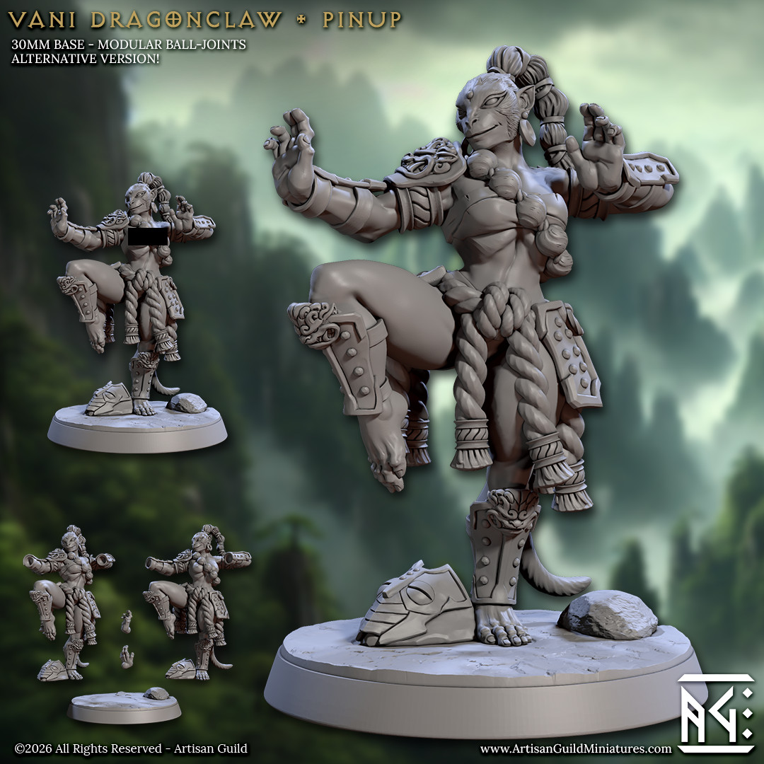 Vanara Monkey Monk Pinup SFW - Vani - Artisan Guild - Dungeons and Dragons
