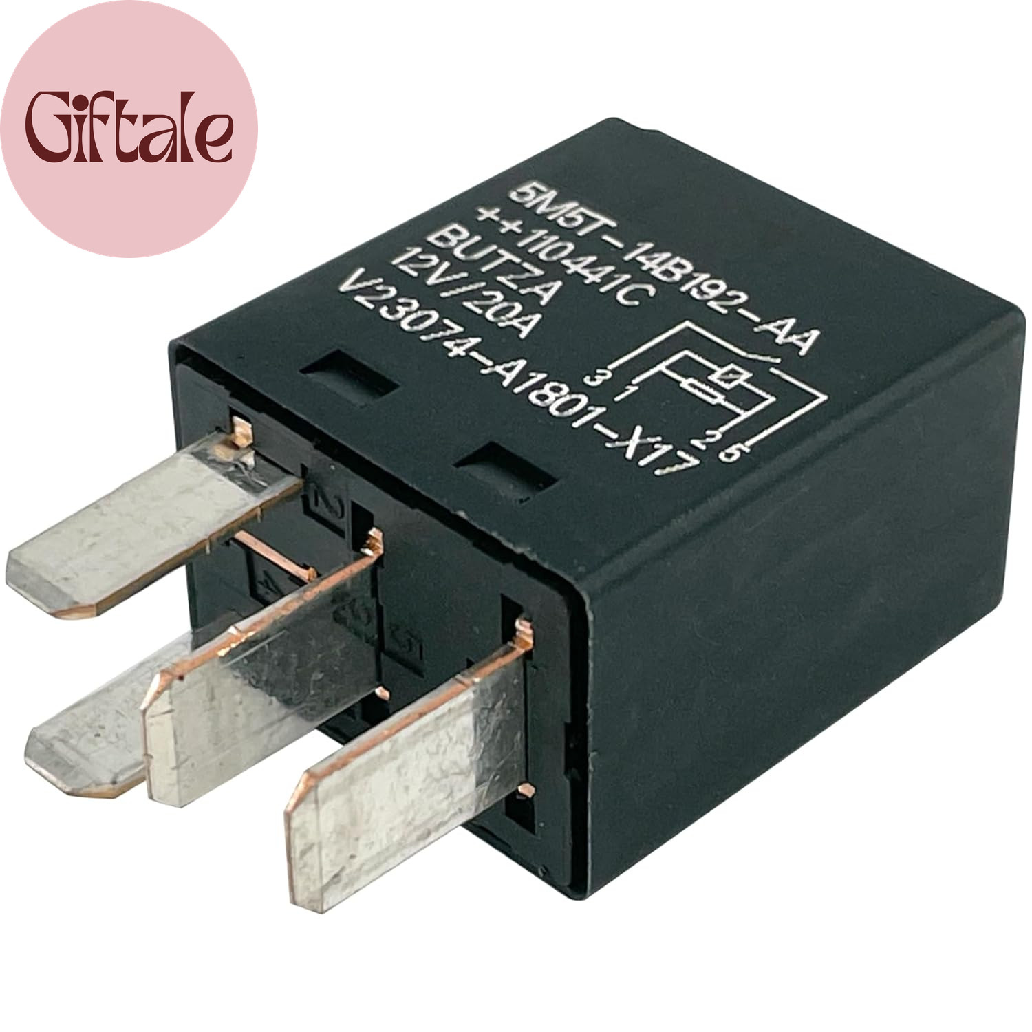 5M5T-14B192-AA Relay V23074-A1801-X17 (3-Pack) 12V 20A 4-Pin SPST Automotive Mic
