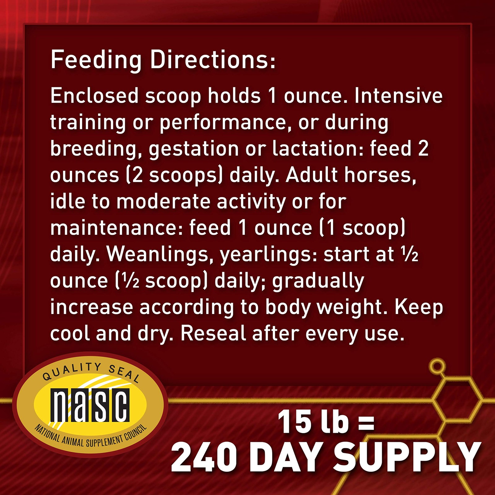 Accel Health and Wellness Horse Supplement 15lb 240 Day Supply Multicolored