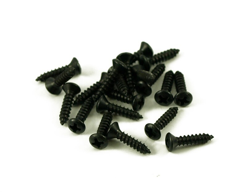 NEW - #4 x 1/2" Phillips Pickguard Screws For Fender Guitars (20) - BLACK