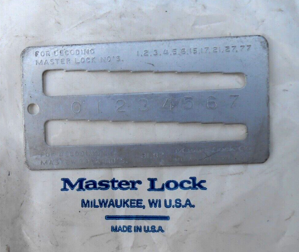 Master Padlock  Key Gauge  Rekeying Tool