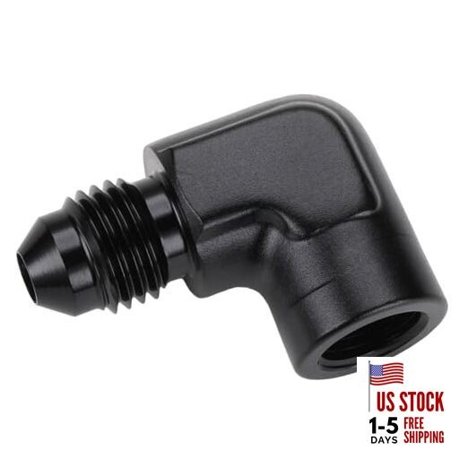 4AN Male Flare to 1/8 NPT Female 90 Degree 4AN to 1/8 NPT Black - 90 Degree