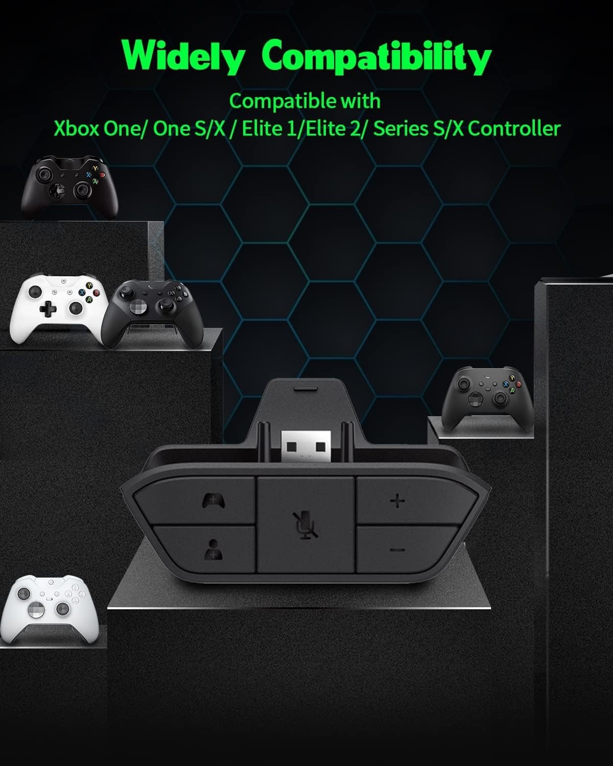 Stereo Headset Adapter, AOJAKI Xbox Controller Adapter Xbox Mic Adapter for Xbox