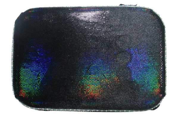 Zipper Hard Carry Travel Case School Pencil Box Bling Design 9"x6" 23x16 cm