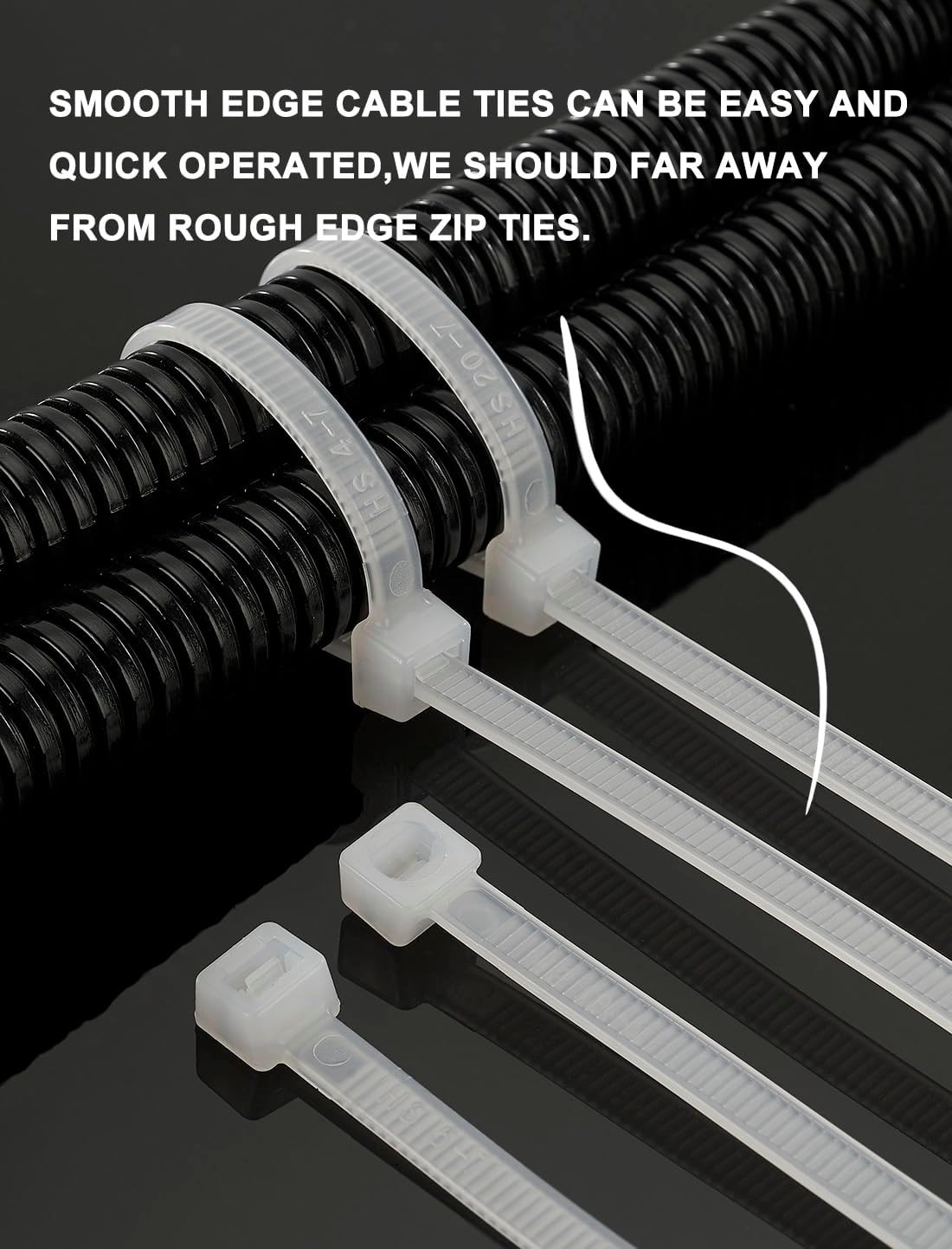 UV Protected Zip Ties 12 Inch (100 Pack) Self Locking Strong Plastic Wire Ties 1