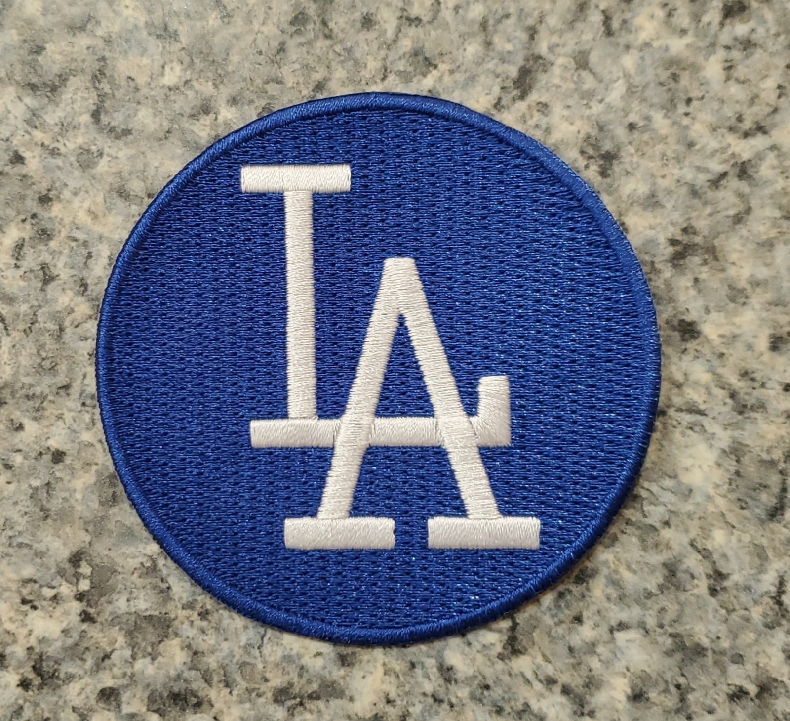 LA Dodgers Blue White Round MLB Patch. Embroidered. Iron On. 3"