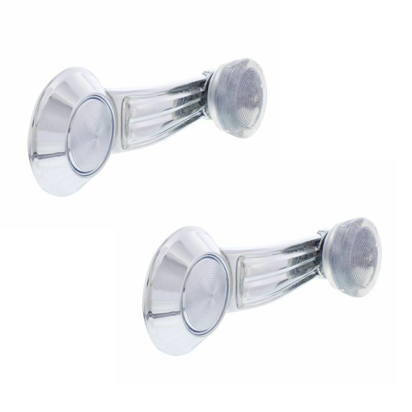 Pair Chrome Door Window Crank Handles Clear Knob For 1973-85 Chevy Impala & More