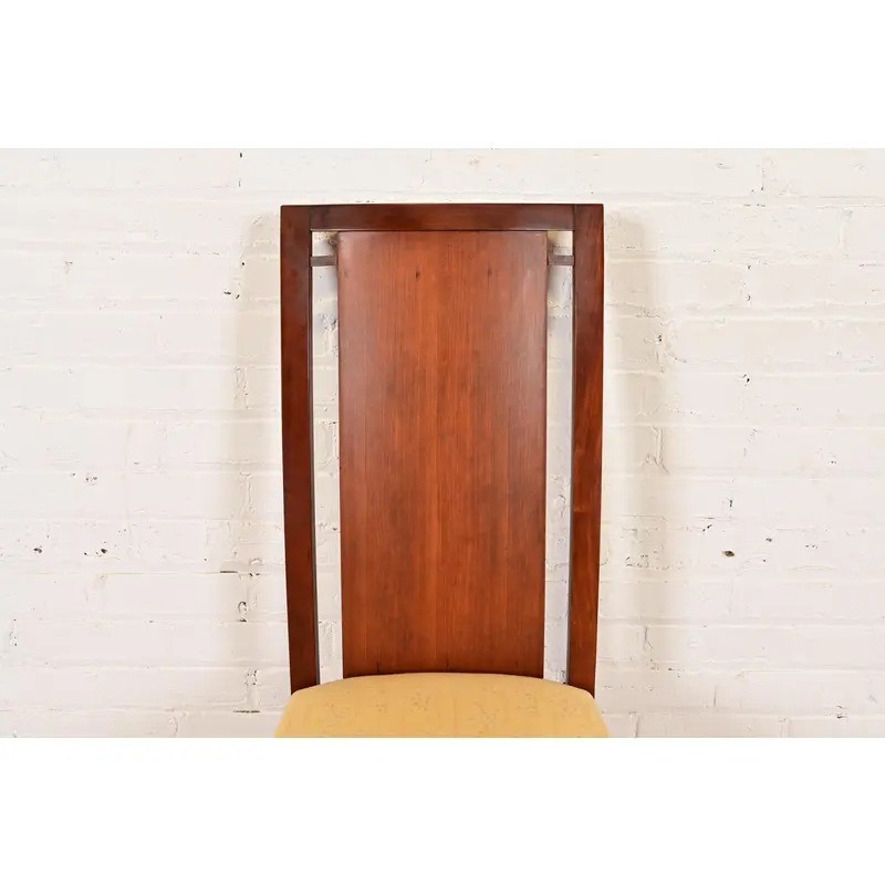 Frank Lloyd Wright Sculpted Mahogany Side Chairs or Dining Chairs, Pair
