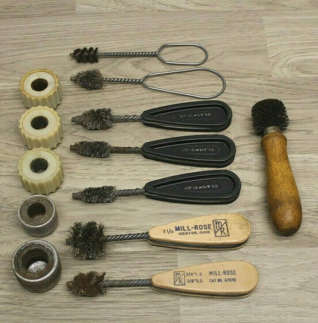 Lot of 13 Mill-Rose Schaefer Unbranded Copper Tube & Fitting Cleaning Brushes