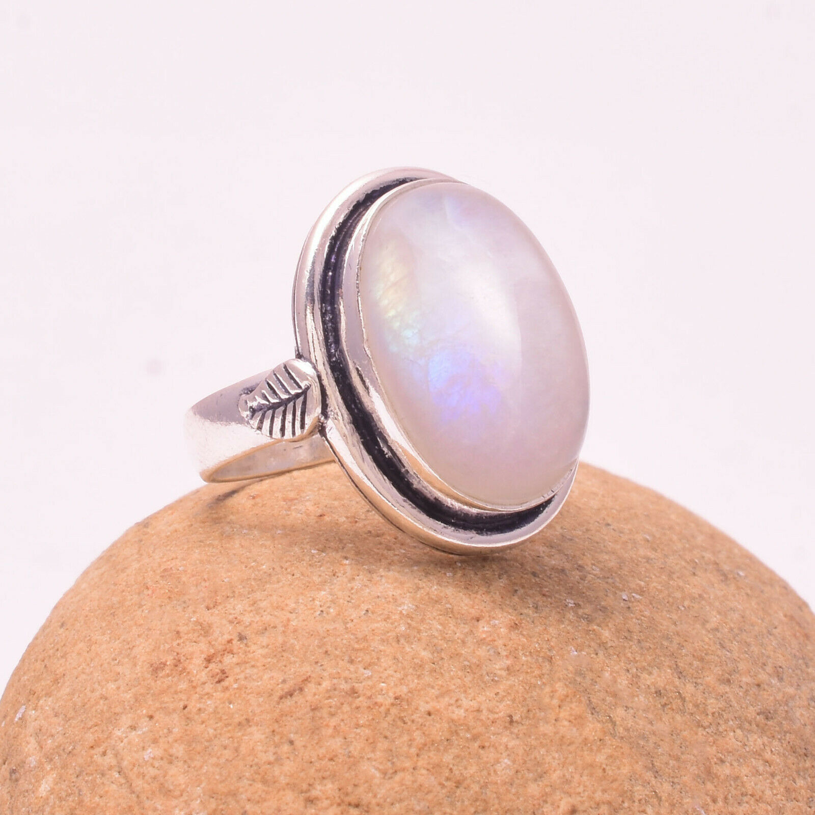 Rainbow Moonstone Gemstone 925 Sterling Silver Handmade Ring All Size s7889