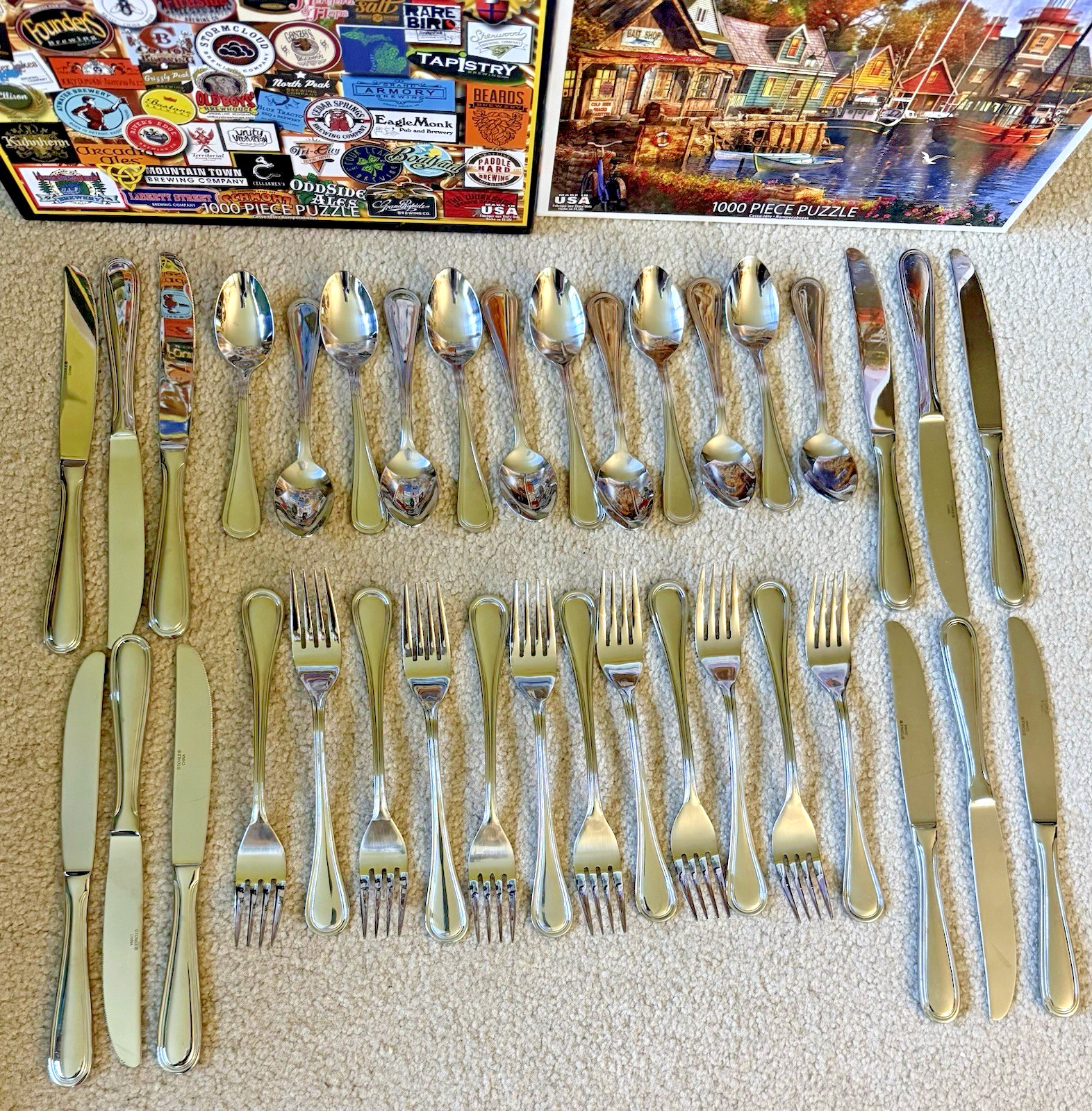 FLATWARE 36pc TOWLE Magnolia stainless 18/0 service for 12 3 pc setting