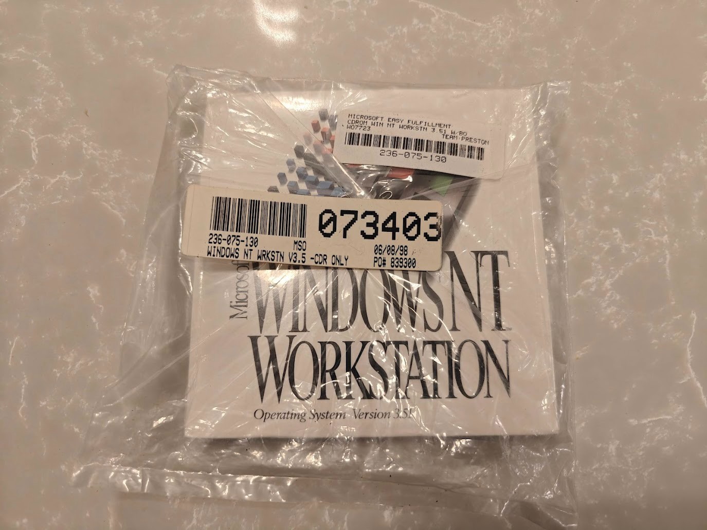 *Sealed* Microsoft Windows NT Workstation 3.51 CD-Rom & Floppy  - Vintage New