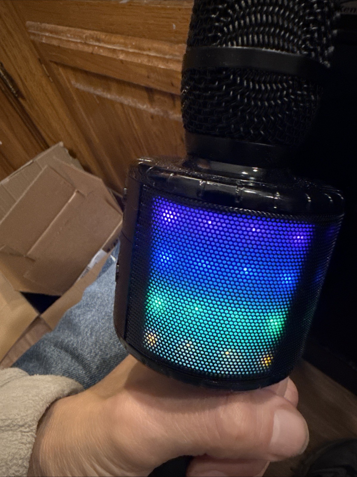 Bonaok Wireless Bluetooth Karaoke Microphone Portable Handheld Speaker Black.