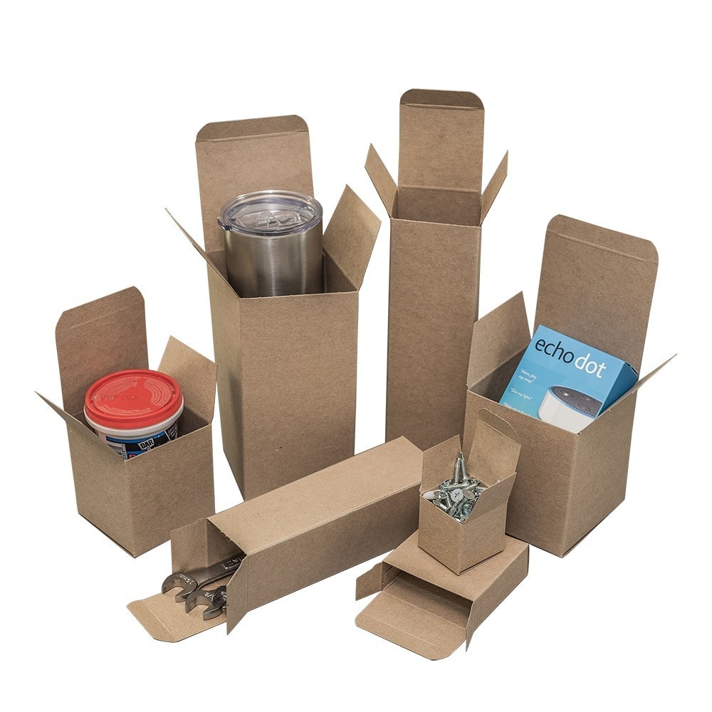 .036 Kraft Reverse Tuck Cartons, 3.5 x 2.5 x 6.75 (Carton of 250)