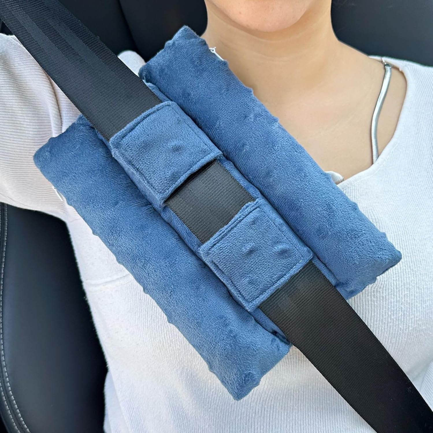 Chemo Port Pillow, Open Heart Surgery Recovery One Size, Minky Dot Denim Blue