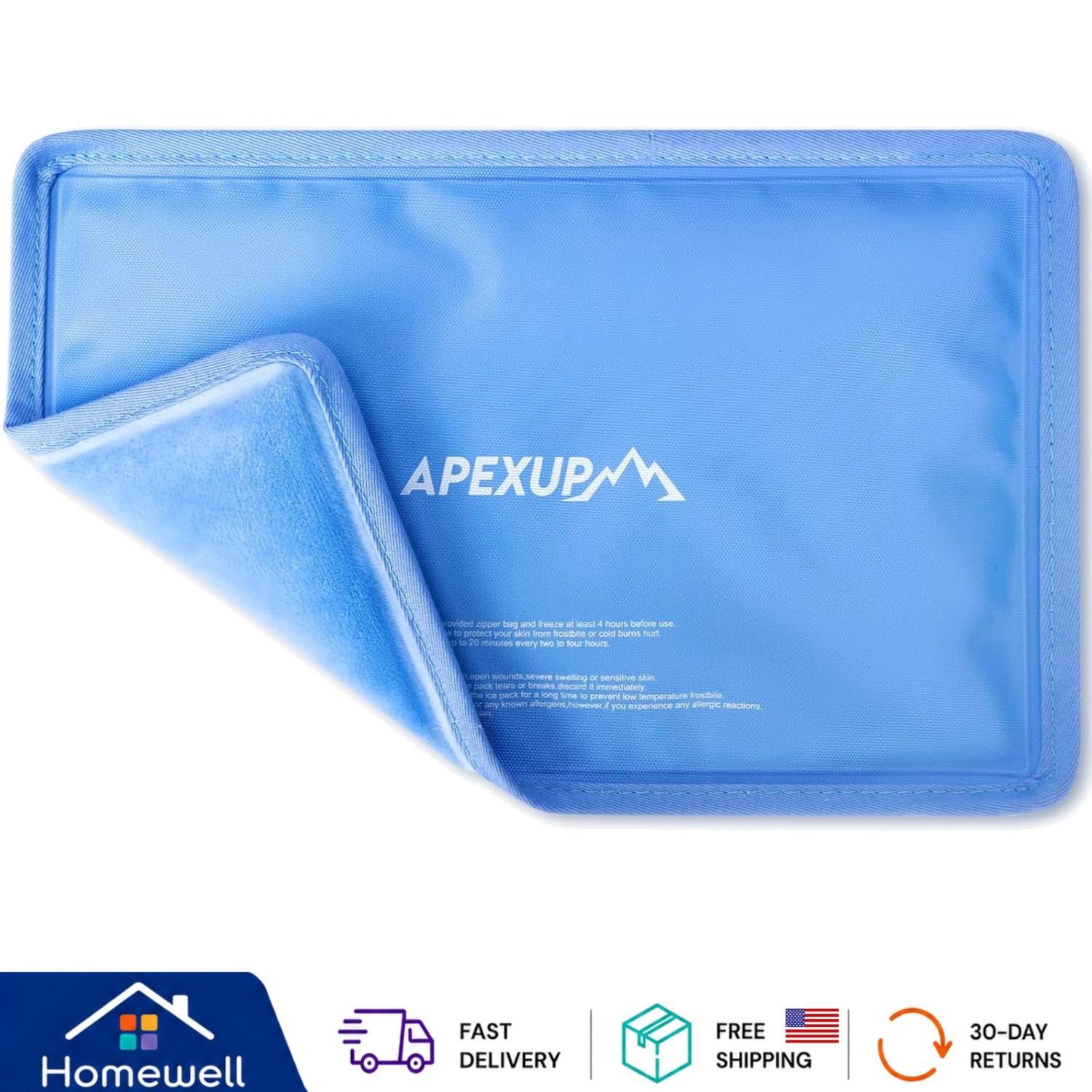 11"x7.1" Reusable Gel Ice Pack - Leak-Proof Cold Pack for Pain Relief & Recovery