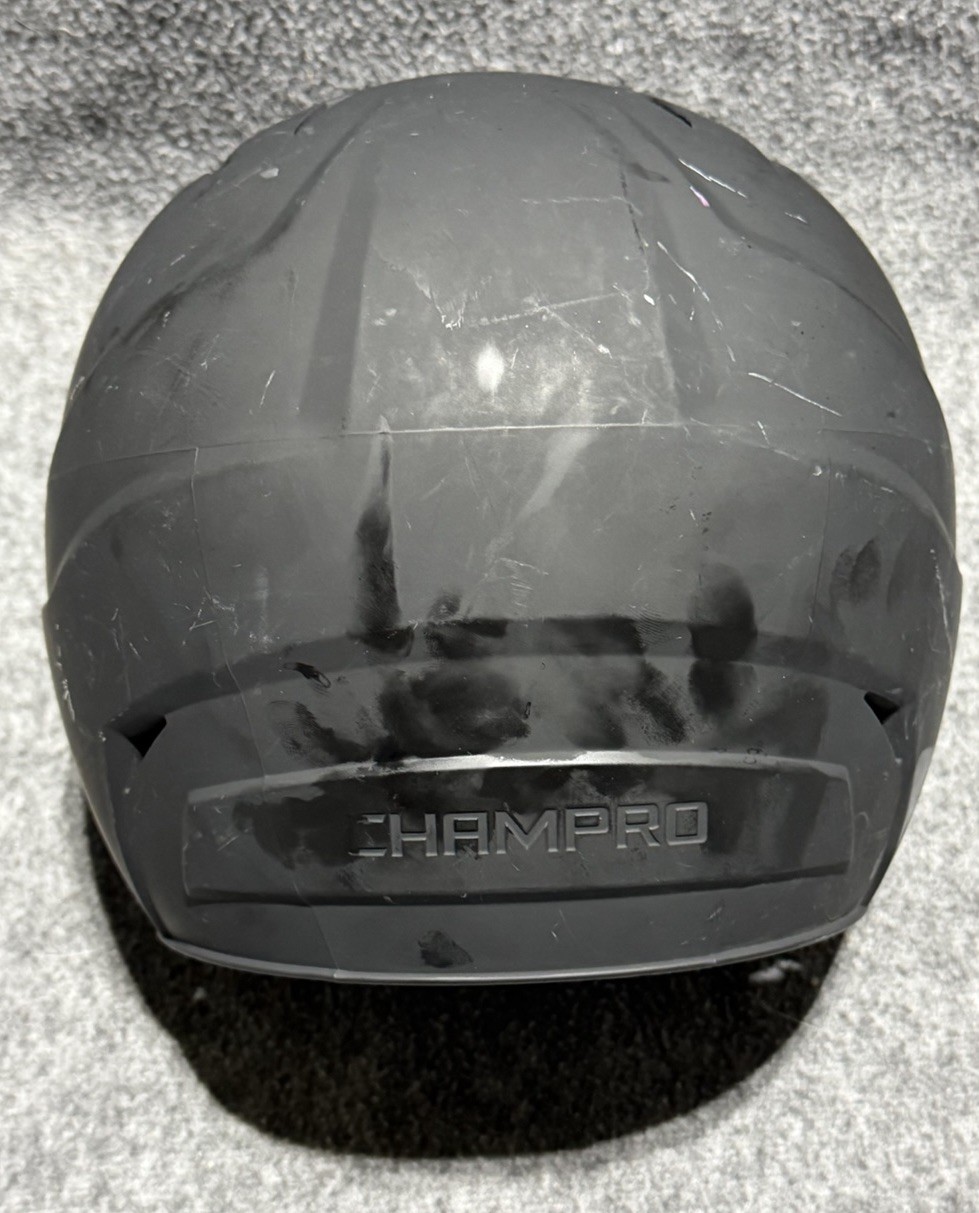 Champro MD Baseball Helmet - BLACK - Size Large 6 1/2 - 7 - “R” Decal