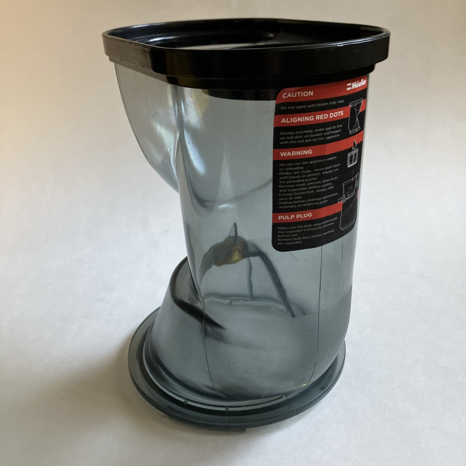 Replacement Black Clear Hopper MUELLER JUICE MAX PRO COLD PRESS JUICER MU-UJ-1
