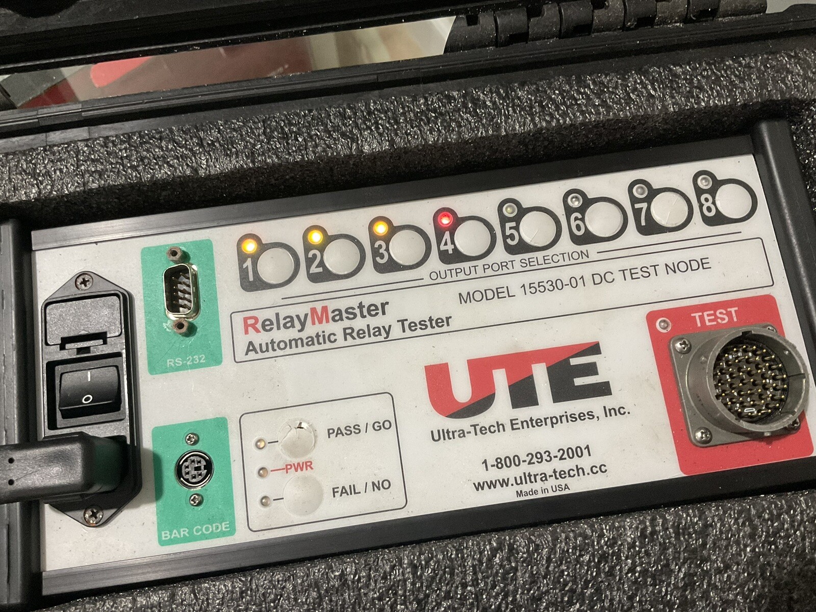 UTE Relay Master Automatic Relay Tester 15530-01 DC TEST NODE