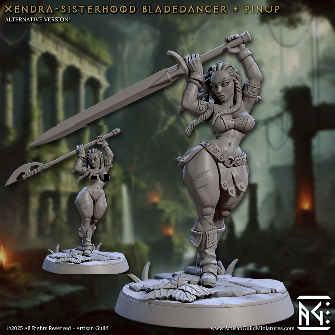 Xendra Warrior Woman Pinup SFW - Artisan Guild - Dungeons and Dragons