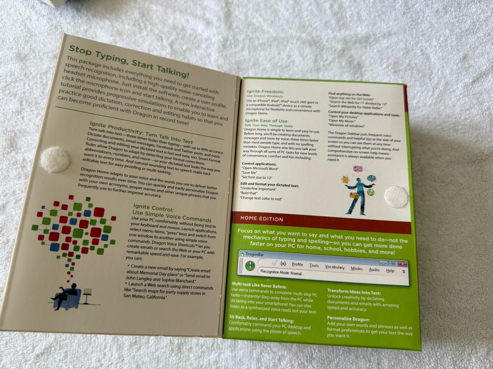 Nuance Dragon Naturally Speaking Home Version 12 Speech Software NEW (Open Box)