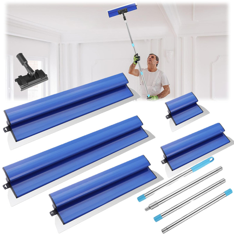 Drywall Composite Skimming Blade Set Knife Combo 10/16/24/31/39in 15-63" Handle