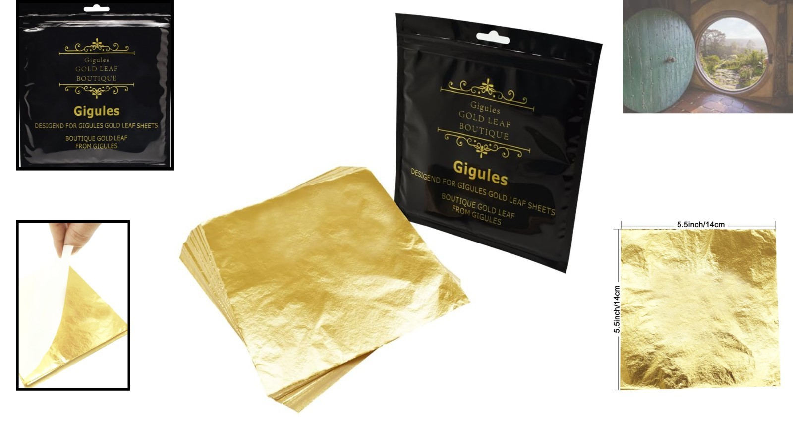 Versatile 5.5" Gold Leaf Sheets - 100 Pcs Copper Foil for Crafts & Decorations