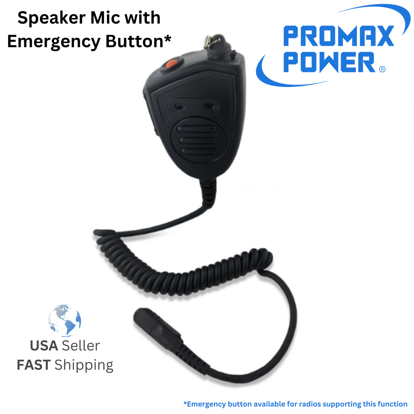 Portable Speaker Microphone for Motorola ( (W/Emergency Button) DEP550, XPR3000