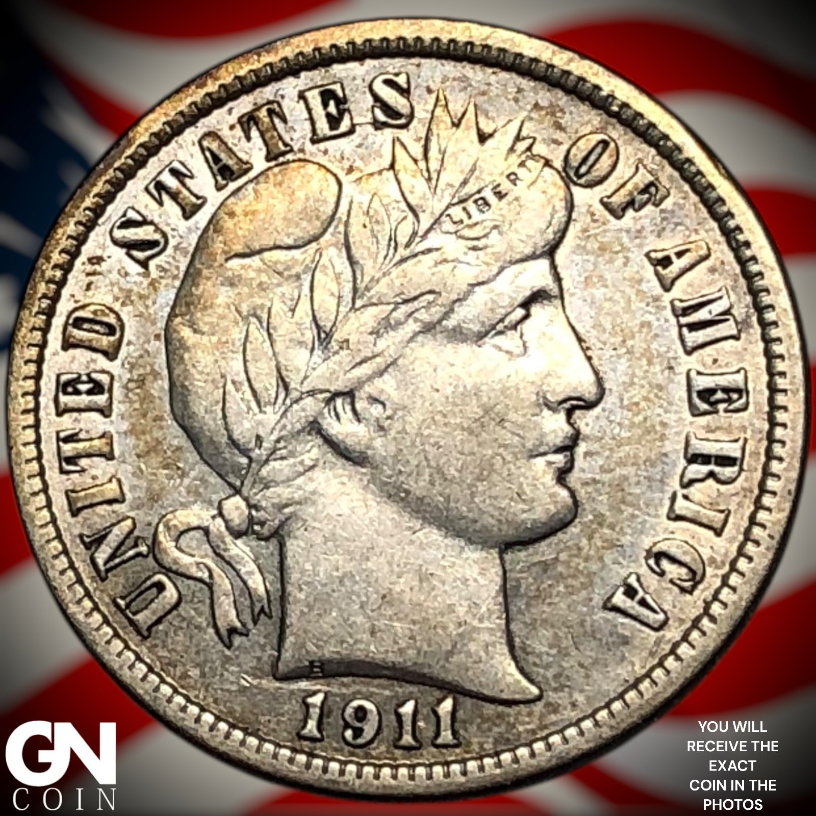 1911 P Barber Dime Z3745