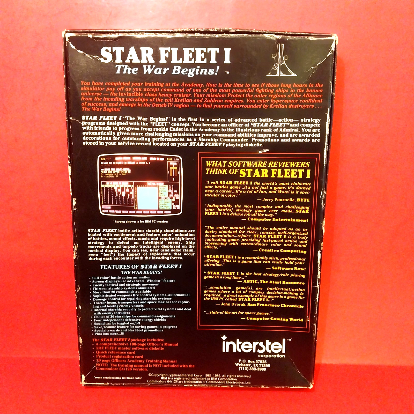 Star Fleet I: The War Begins (1986 Interstel) Floppy Disk PC Game Vtg Commodore