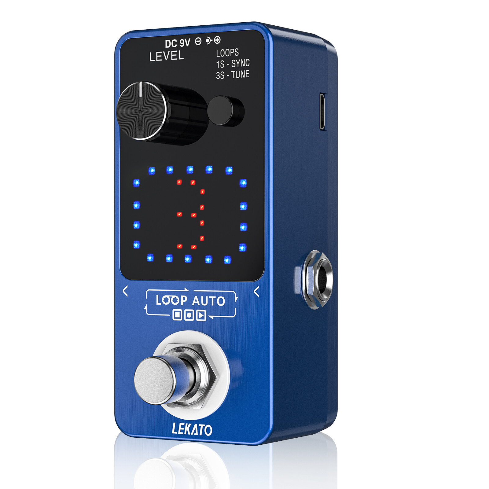 LEKATO Guitar Looper Pedal with Tuner & LED Screen, SYNC Recording Function