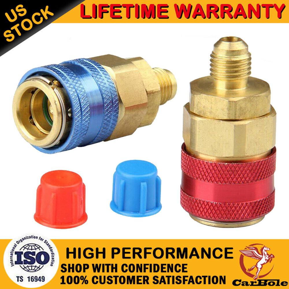2X A/C AC Refrigerant Automotive Air Conditioning Quick Coupler Low & High Side