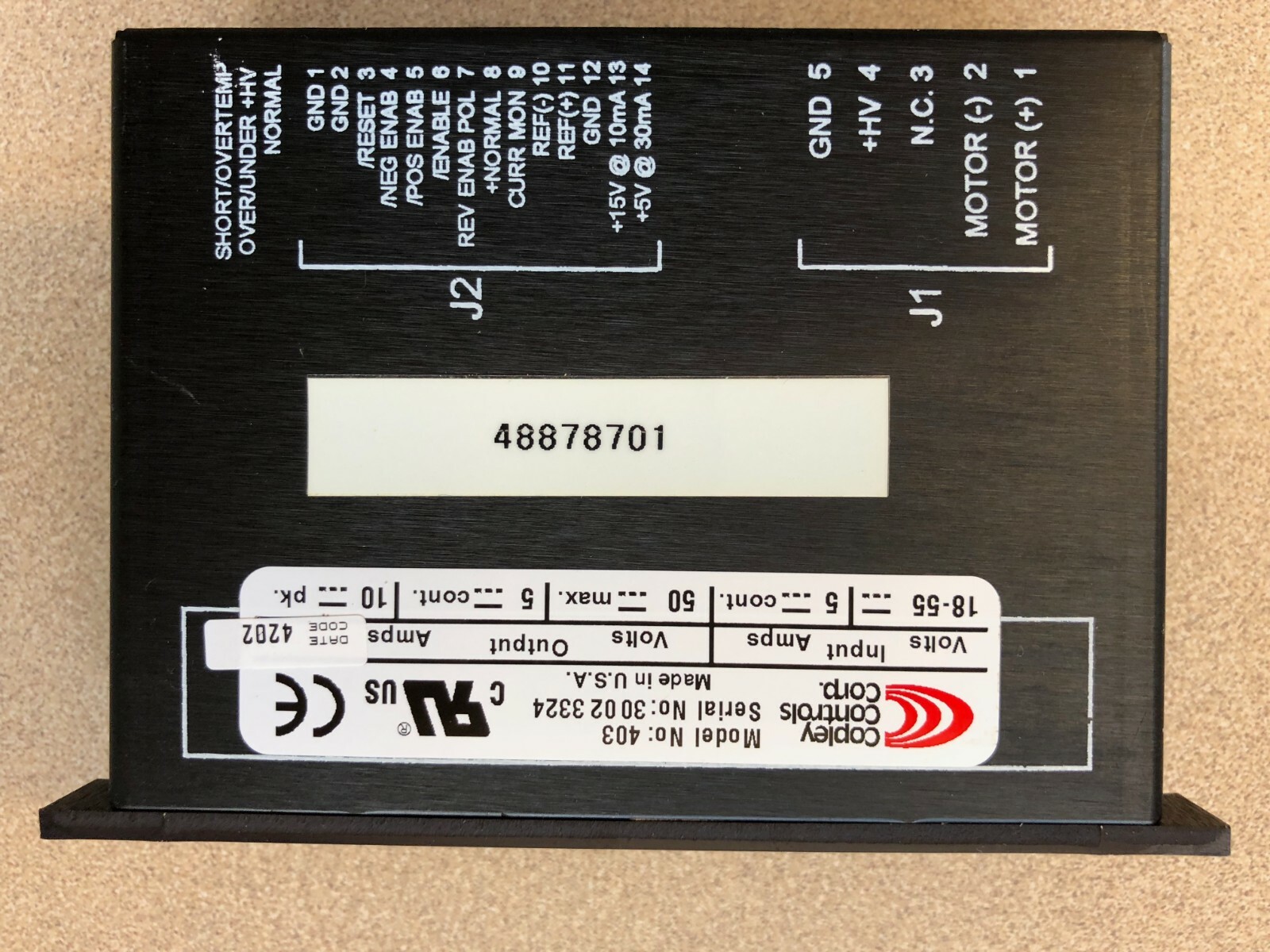 Universal Instruments 48878701 Servo Amp Copley Controls Model 403