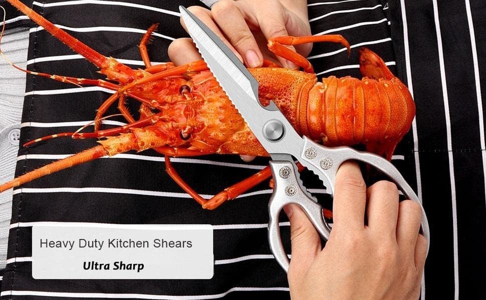 Heavy Duty Sharp Kitchen Scissors, Dishwasher Safe, Cooking Shears for Meat, ...