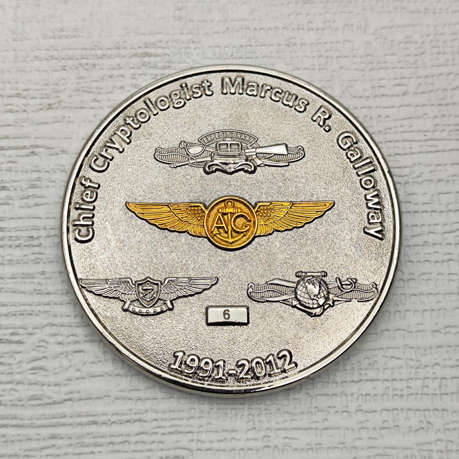 Chief Cryptologist Marcus R.Galloway Challenge Coin