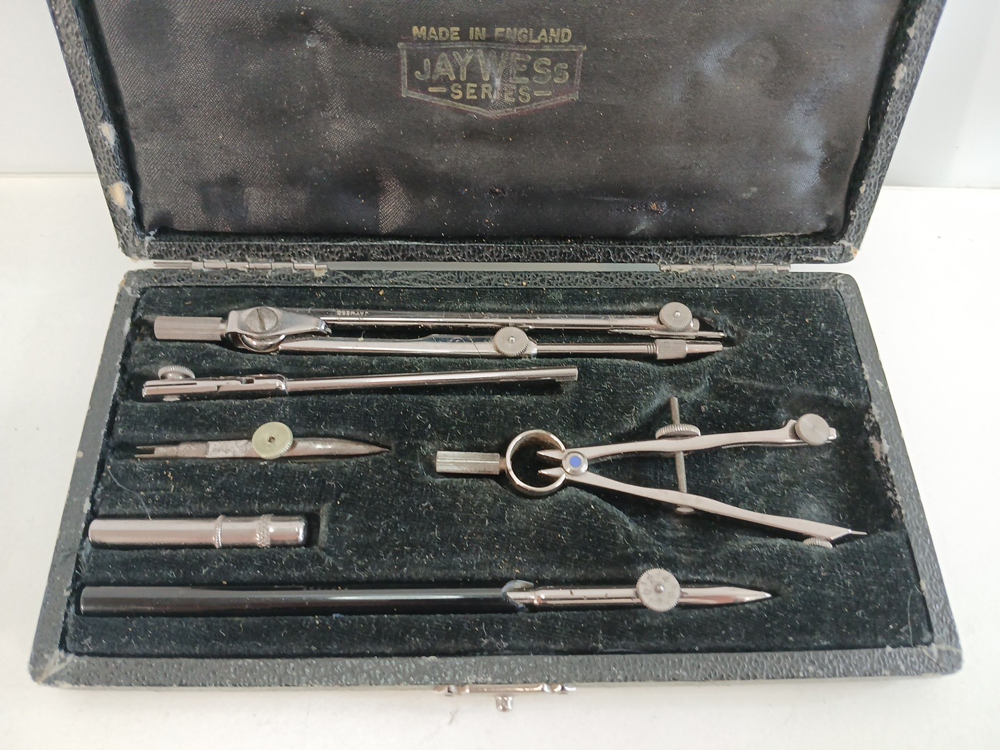 Jaywess Antique Technical Drawing Compass Set with Case