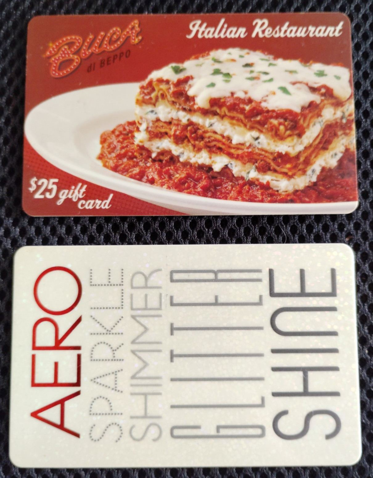Lot 2 Gift Cards Buca di Beppo $3.77 and Aero $3.35 Aeropostale Total = $7.12