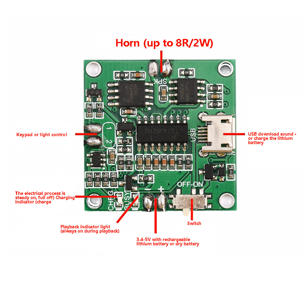 8M XF Greeting Card Module Audio Amplifier Board/Budio Decoder Adjustment USB