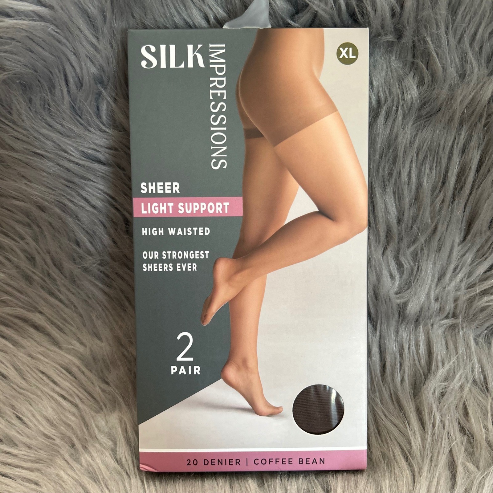 Silk Impressions Sheer Light Support Womens Size XL Coffee Bean High Waisted