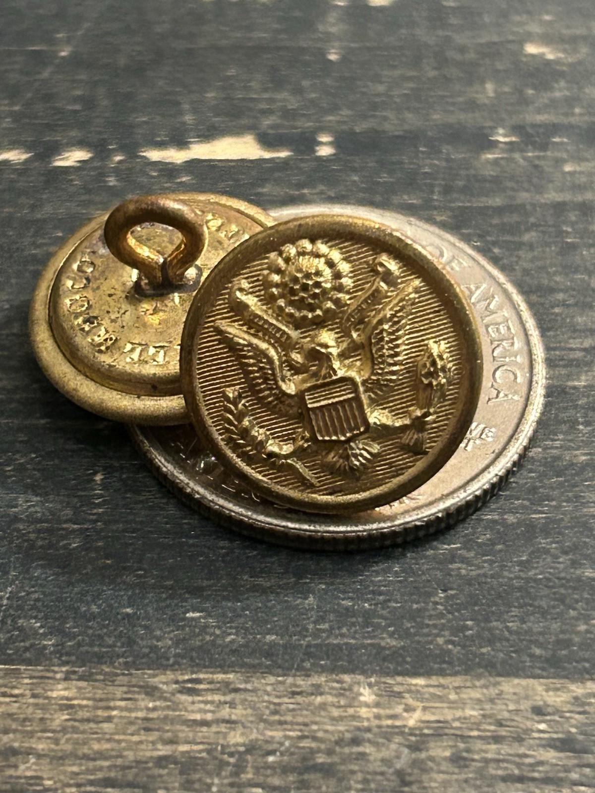 Lot Of 10 VTG Original Scovill MFG Co Waterbury 5/8" Brass Great Seal Buttons