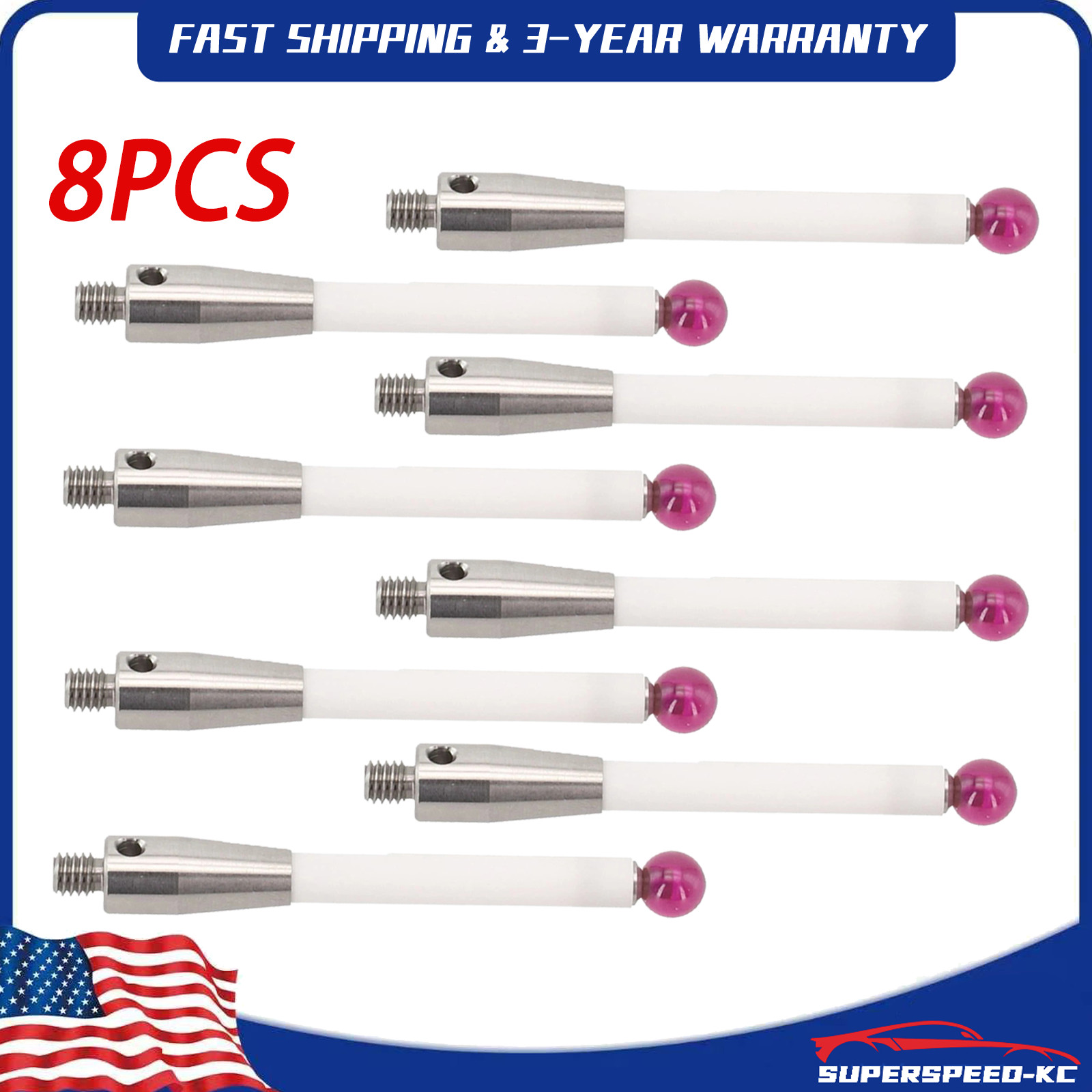8x Touch Probe Stylus A-5000-3709 for Renishaw OMP40-2 M4 Ceramic Stem