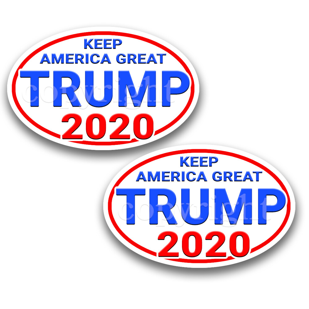 TRUMP 2020 Keep  American Great Bumper Stickers Oval Decals Blue 5" 2 pack WR