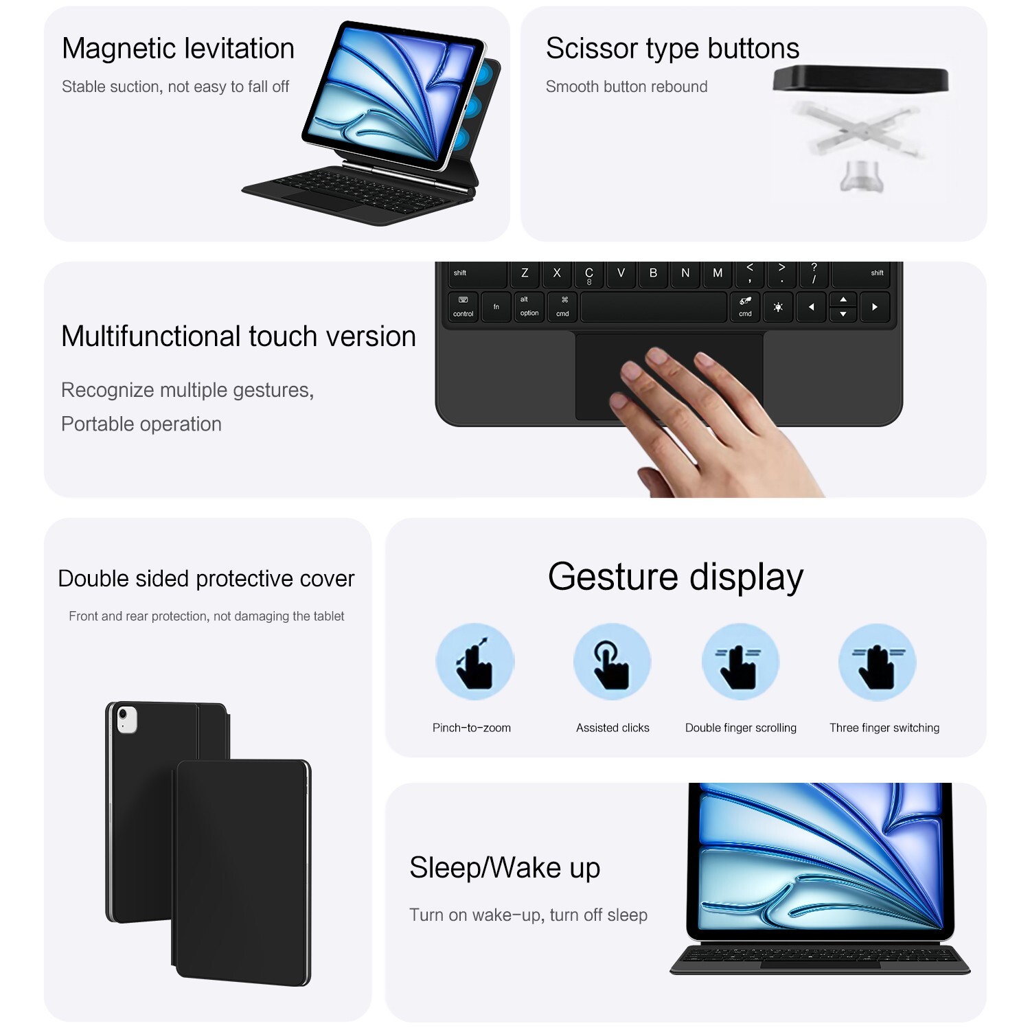 Magic Keyboard For iPad Air (M4) 11-inch Tablet With Stand Case