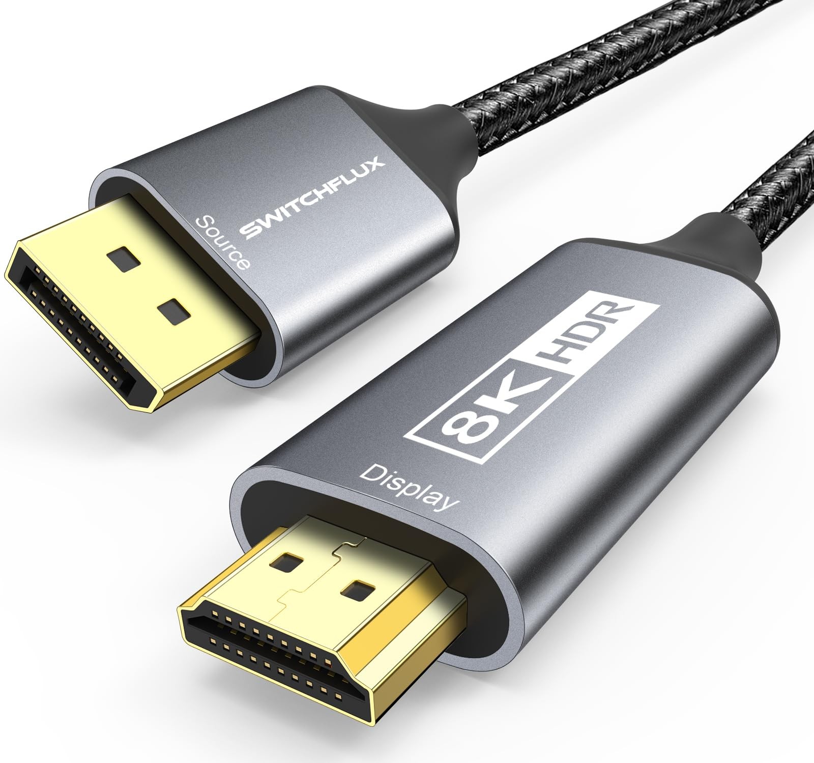 DisplayPort 1.4 to HDMI 2.1 Cable (8K60Hz,4K120Hz,2K144Hz) 10ft Uni-Direction...