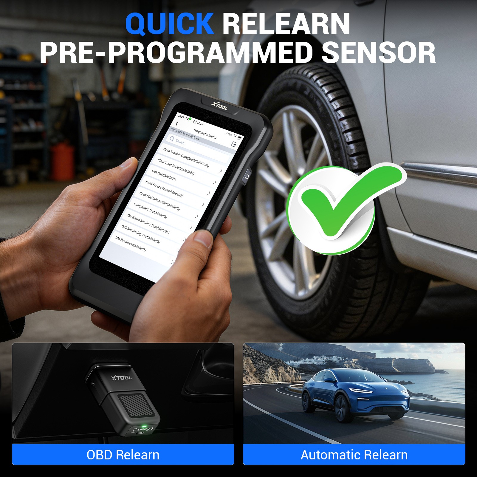 XTOOL TP380 TPMS Programming Relearn OBD2 Scanner Car Dianostic Tool Code Reader