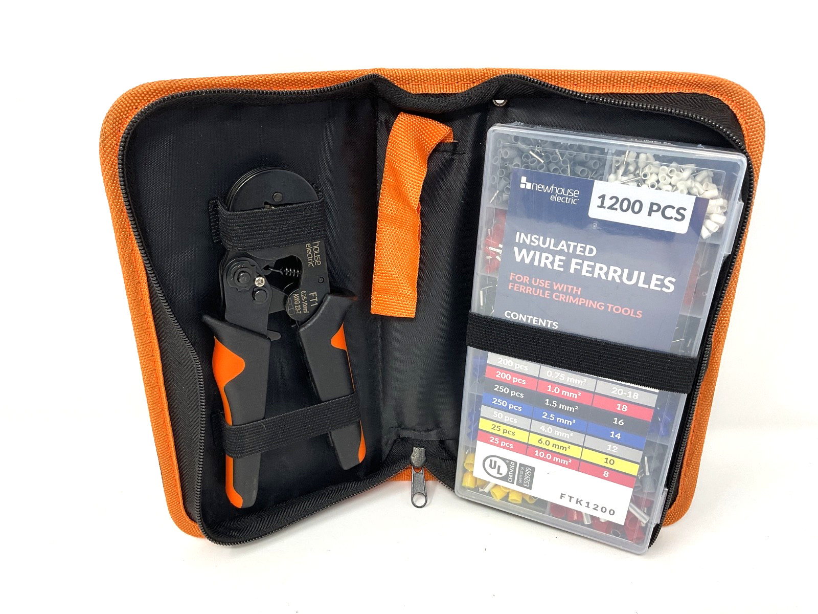 (C) Newhouse Electric Ferrule Crimping Tool Kit w/ Crimper Tool & Wire Connector