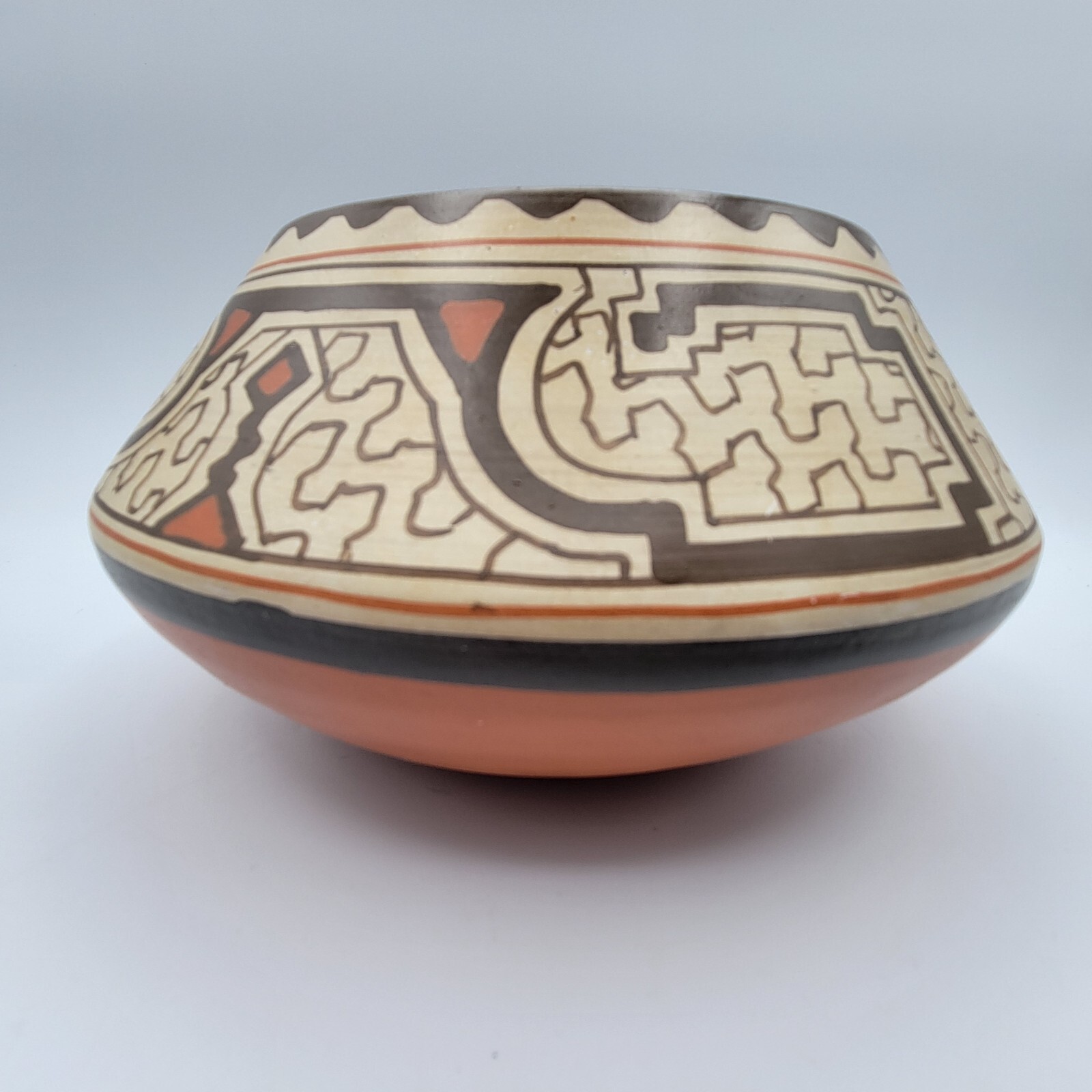 Shipibo Conibo Peruvian Pottery Bowl Handmade